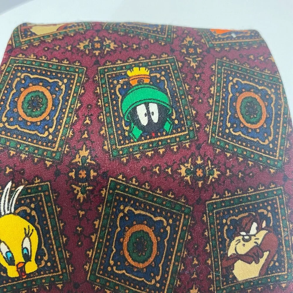 Vintage Looney Tunes Mania Nostalgia Martian Stamp Necktie Tie Mens 57